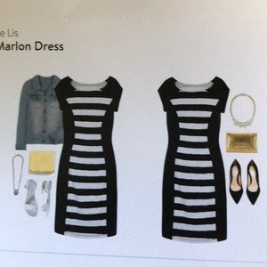 A summer midi black and white dress.